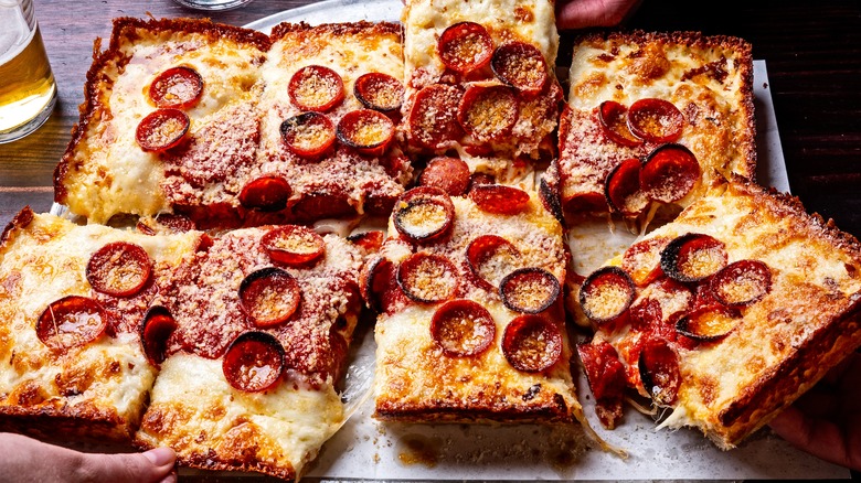 detroit style pepperoni pizza