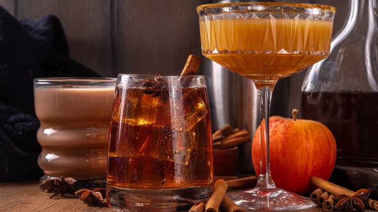 assortment of fall-inspired drinks