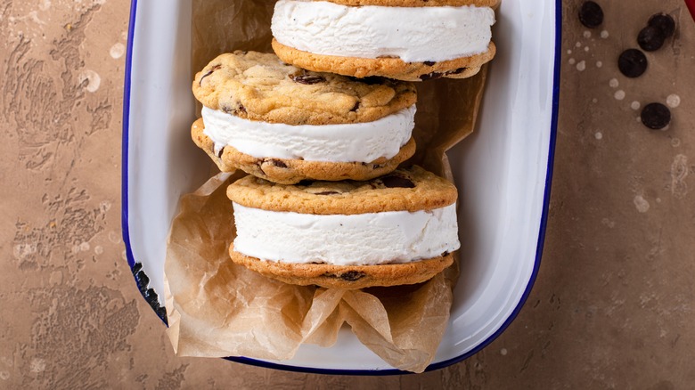 Chocolate chip ice cream sandwiches