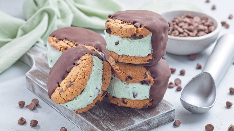 Stack of ice cream sandwiches