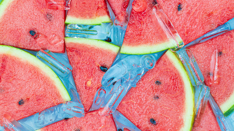 Watermelon over ice