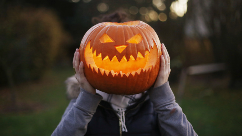 two Halloween jack-o-lanterns