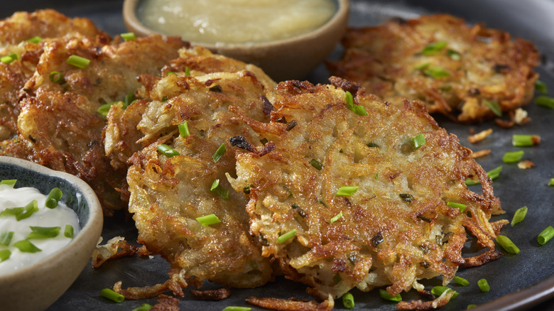 Latkes benefit from the addition of kimchi.