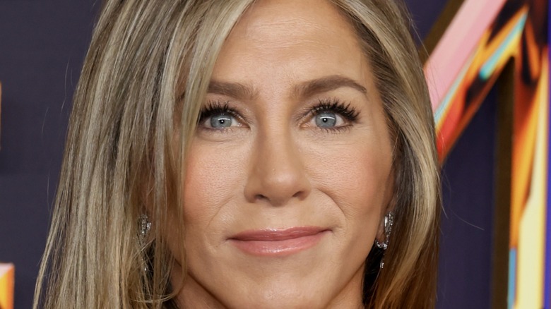 Close-up of Jennifer Aniston's face.