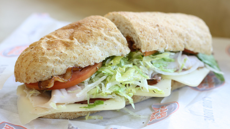 Jersey Mike's sandwich cut in half