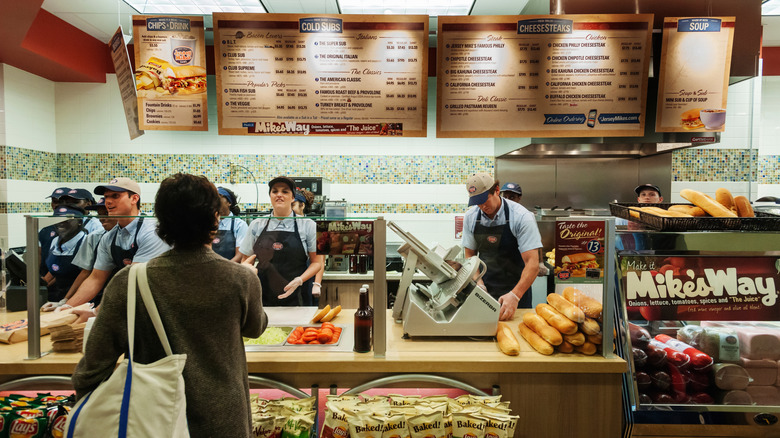 Customer ordering at Jersey Mike's