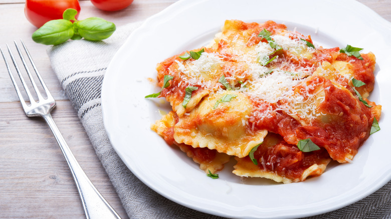 Plate of ravioli