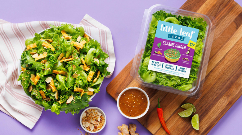 A package of Little Lead Farms's Sesame Ginger Salad Kit