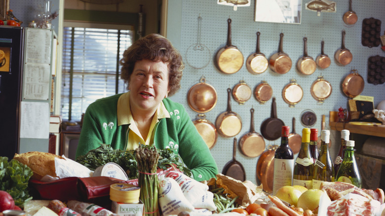 Julia Child in her kitchen