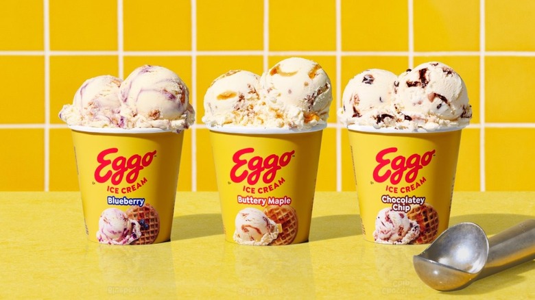 Three pints of the new Eggo ice cream