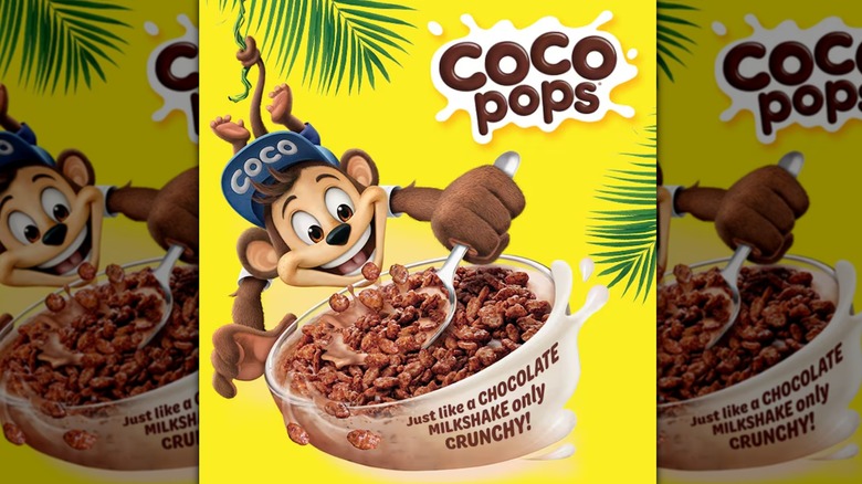 Kellogg's Coco Pops box with monkey and cereal on label