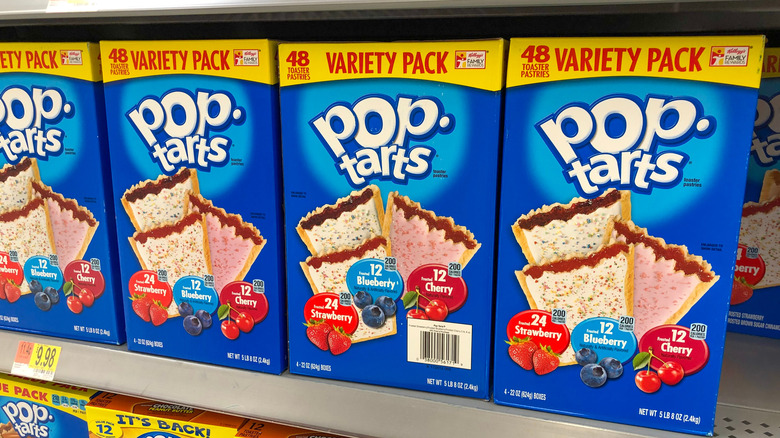 Pop Tart combo packs with frosted flavors on store shelf