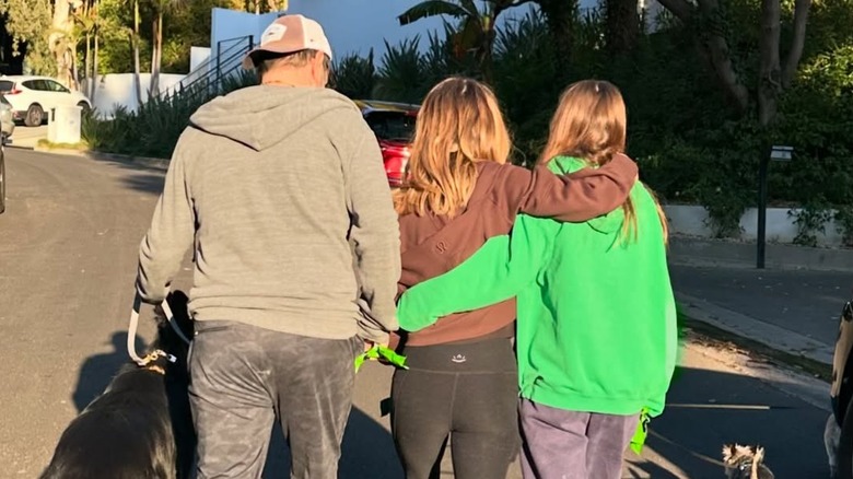 Giada De Laurentiis and family with arms round each other