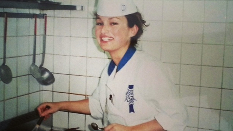 Giada De Laurentiis cooking at Le Cordon Bleu