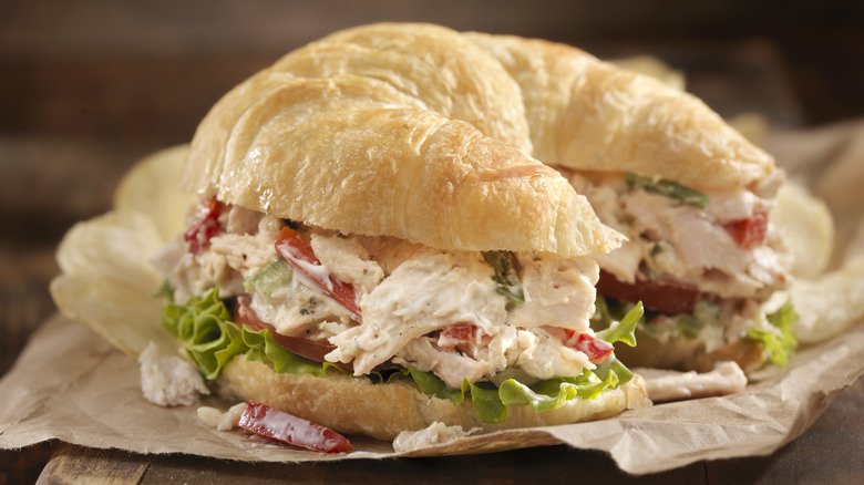 chicken salad croissant sandwich