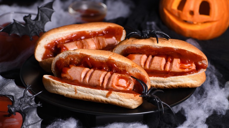 Finger hot dogs for Halloween