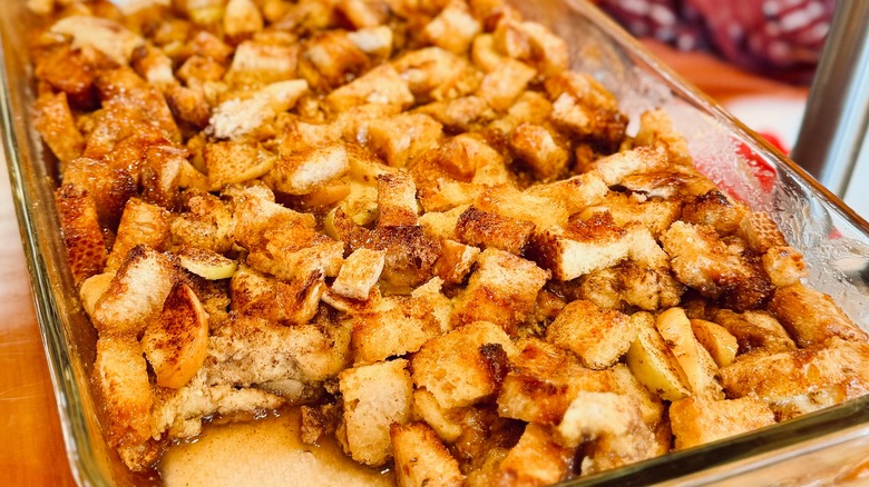 French toast casserole in dish