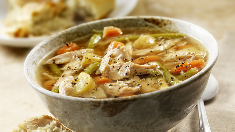 Turkey soup with veggies