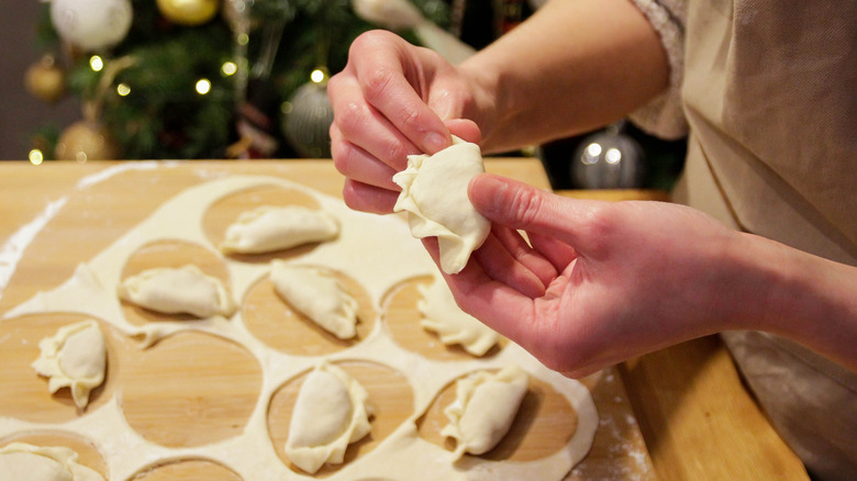 Dumplings being made during the holidays