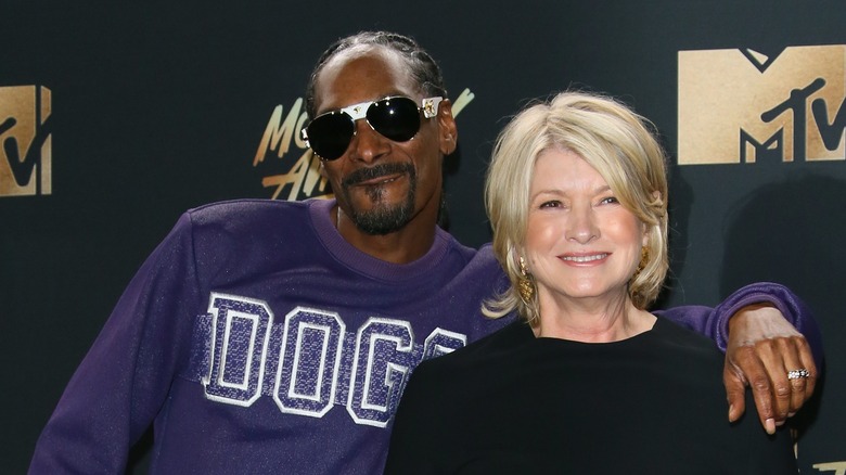 Martha Stewart and Snoop Dogg pose at MTV event