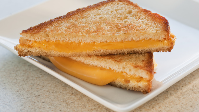 grilled cheese sandwich halves