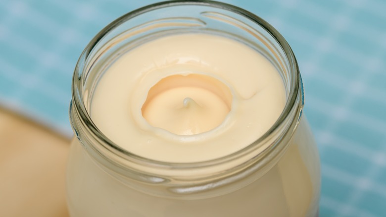 open jar of mayonnaise