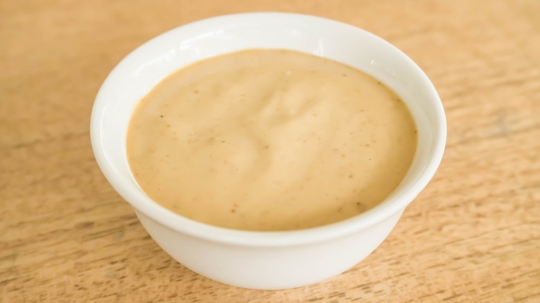 sesame mayonnaise in ramekin