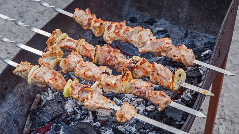 pork skewers in mayonnaise marinade