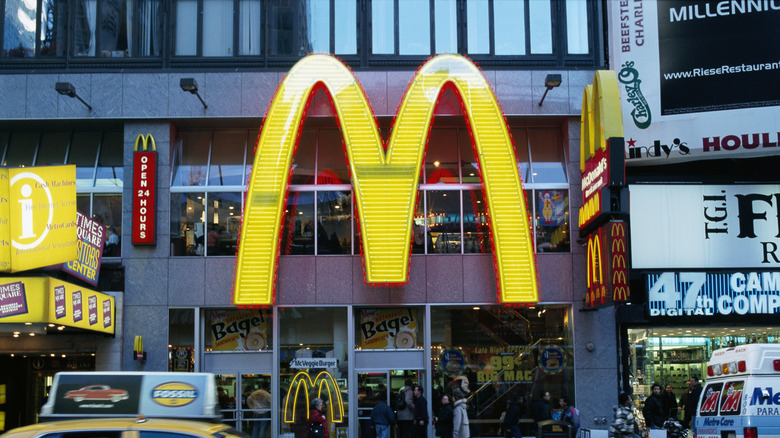 McDonald's sign in the city