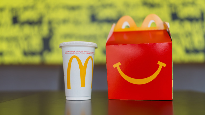 McDonald's happy meal box and drink cup