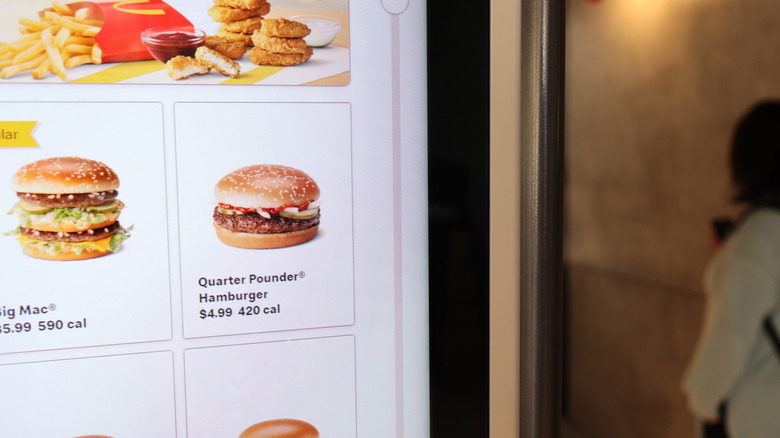 Quarter Pounder on menu kiosk