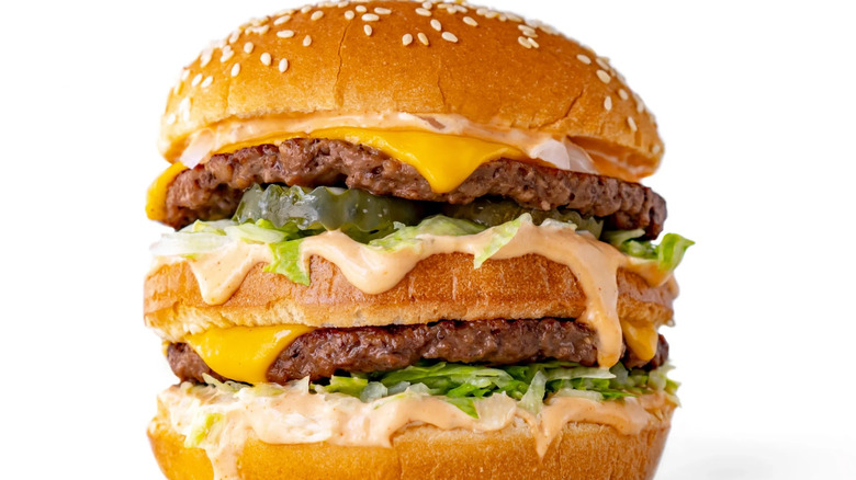 Big Mac on white background.