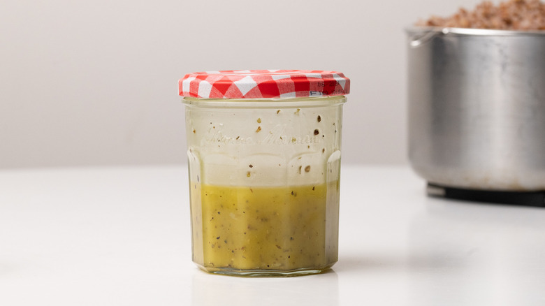 salad dressing in a jar