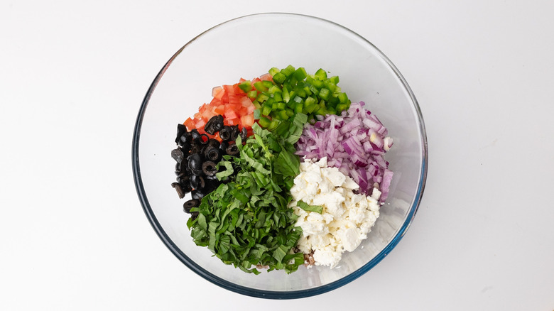 salad ingredients in a bowl