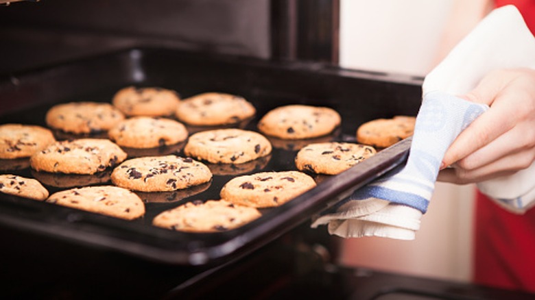 Cookies on a metal baking pan