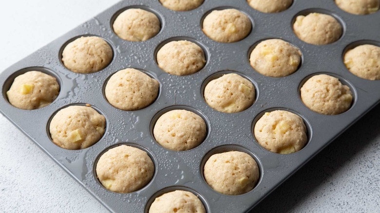 Baked mini fritters in muffin tin