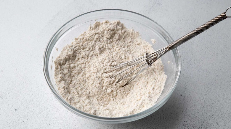 Flour mixture whisked in bowl