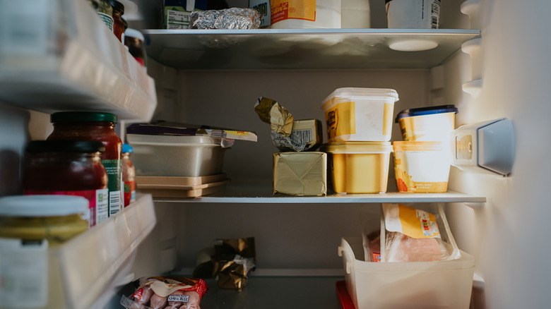 open refrigerator with food