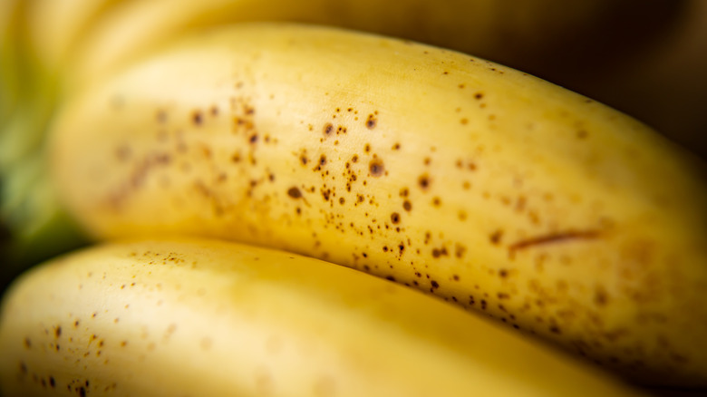 overripe bananas close up