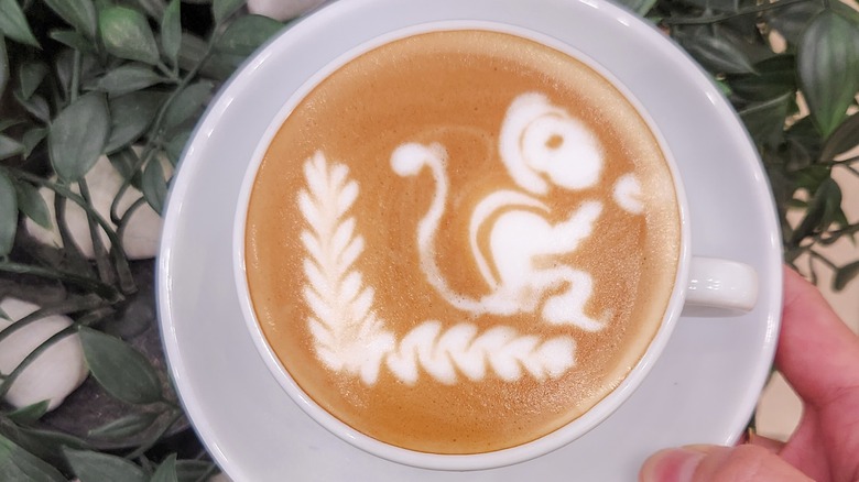 monkey designed on cappuccino