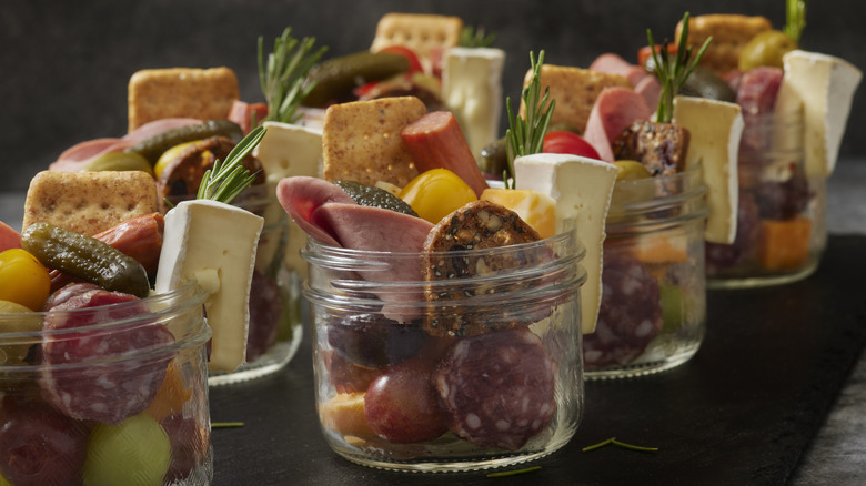 charcuterie in small jars