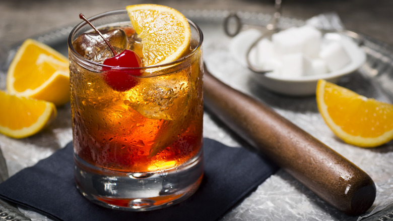 Old fashioned with muddler