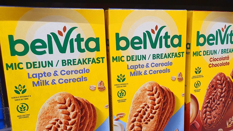 BelVita biscuits on shelves