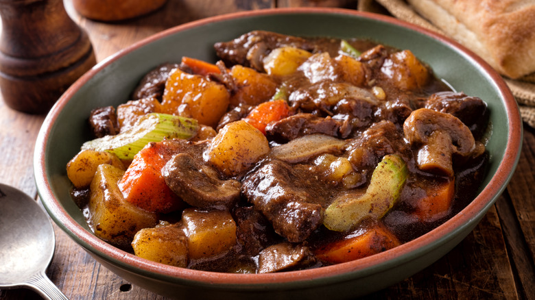 beef stew in bowl