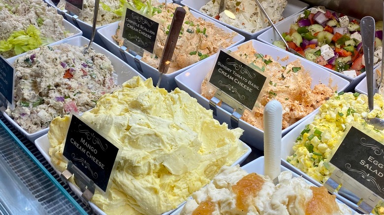 An array of fresh cream cheeses