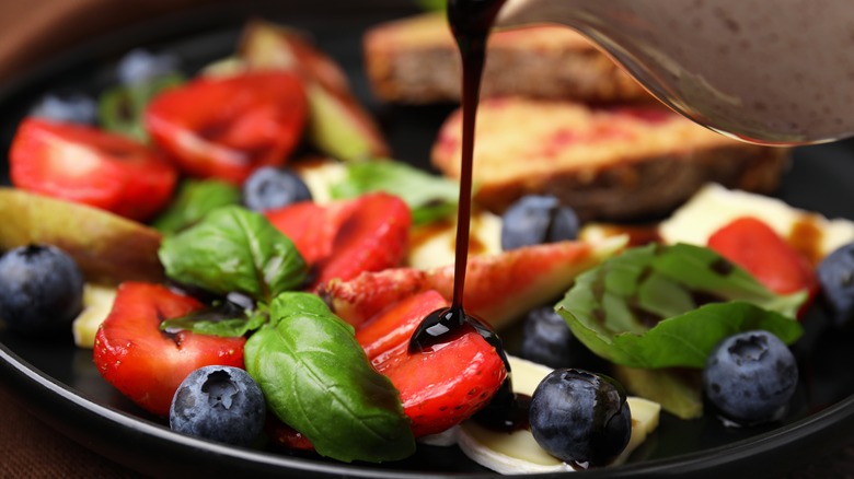 Berries drizzled with balsamic vinegar