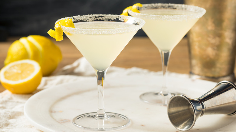 two lemon drop cocktails