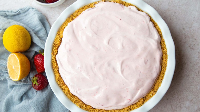 whole strawberry lemonade pie