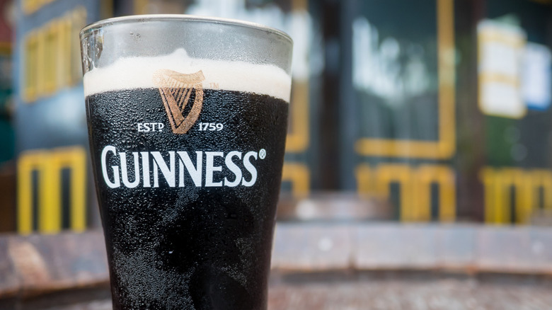 A glass of Guinness stout beer