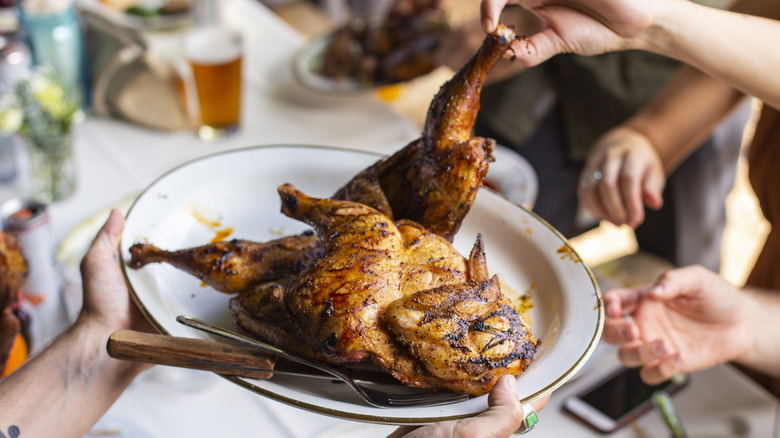 Grilled chicken on a platter